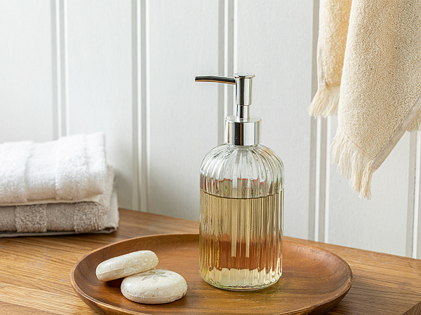 Striped Soap container 8х8х19 cm