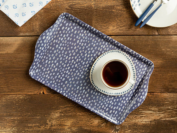 Navy Dots Поднос 39х24 см