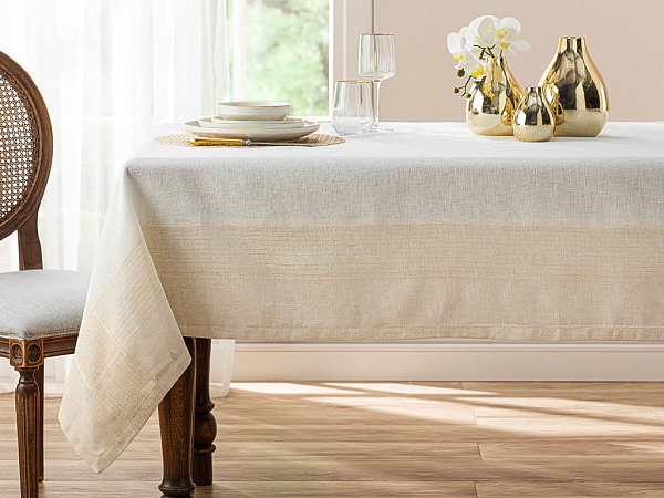 Shiny Linen Tablecloth 150x200 cm