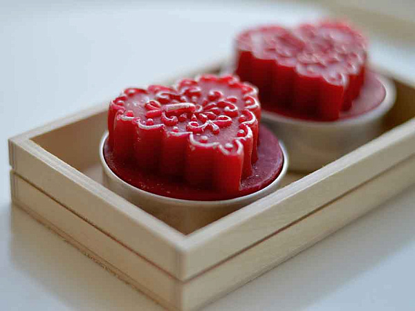 Heart Set of candles 2 pcs