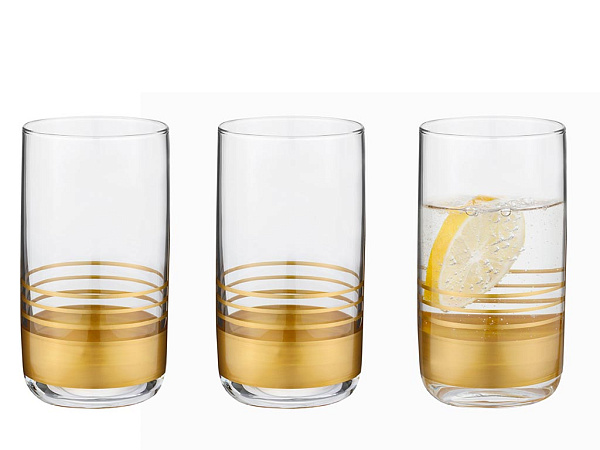 Golden Set of glasses 365 ml