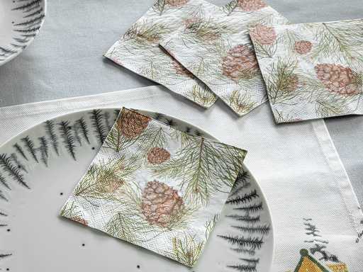 Pinecones Paper napkins 25х25 cm 20 pcs
