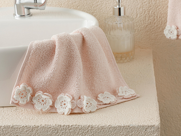 Crochet Flowers Hand towel cotton 30х45 см