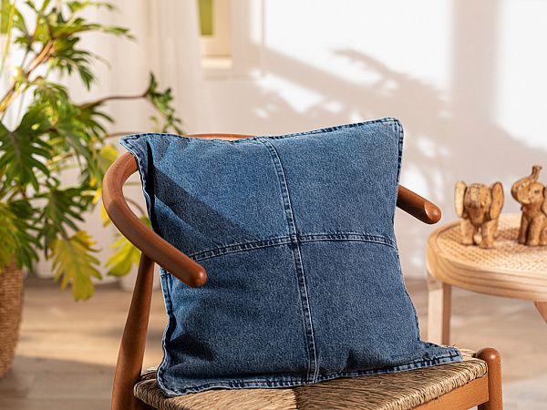 Check Denim Декоративная наволочка 45х45 см
