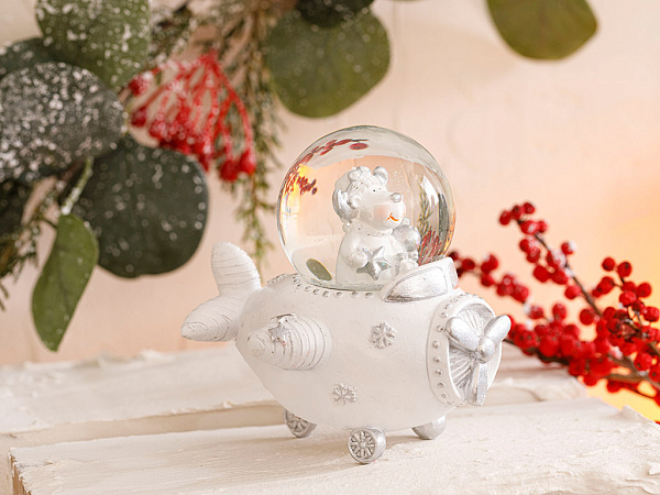 Plane Snow globe 10.5х10.5х9.5 cm