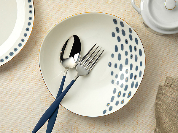 Navy Dots Тарілка для торта 20 см