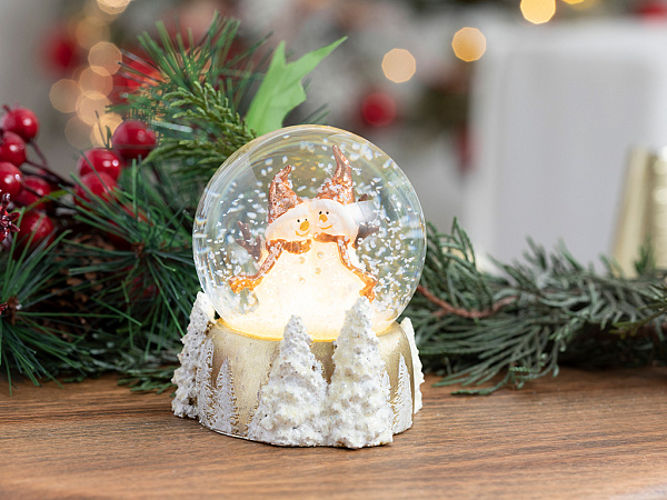 Snowman Snow globe with LED backlight 7х7х9 cm