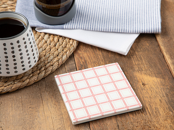 Pink Plaid Подставка под горячее 11 см